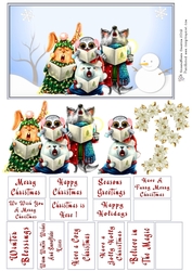 Singing Animals Christmas Decoupage with Multi Sentiments