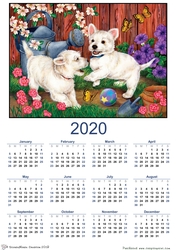 2020 calendar portrait Puppies at Play