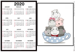 2020 Calendar -  Landscape Cup of Hipponess