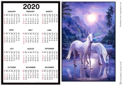 2020 Calendar -  Landscape Purple Moonlight Horses