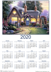 2020  calendar portrait  Counrty Cottage