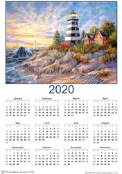 2020 calendar portrait Lighthouse