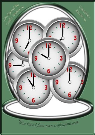 3D Silver Clock Face Times in Hours 7 - 12 Jpeg