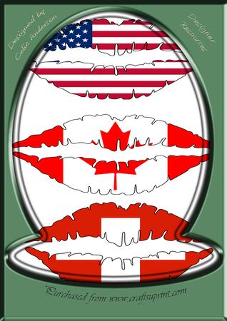 Kiss from Usa, Canada and Switzerland Png