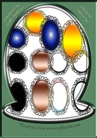 Set of 12 3D Pretty Frames and Mats Jpeg