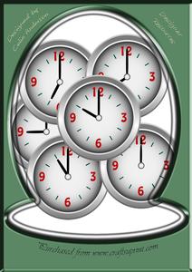 3D Silver Clock Face Times in Hours 7 - 12 Png