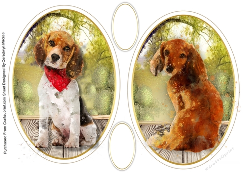 2, Watercoloure Dog Toppers 1