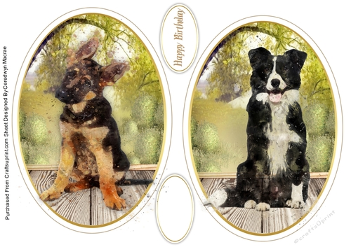 2, Watercoloure Dog Toppers 2