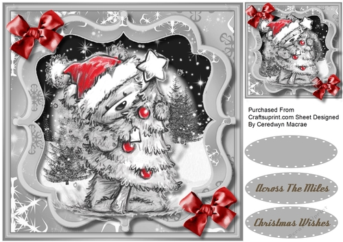 Teddies Silver Christmas Tree 