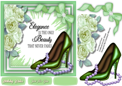 Elegance , Green   Shoes and Pearls 