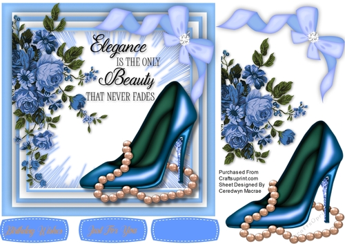 Elegance , Blue  Shoes and Pearls 
