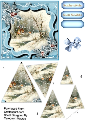Beautiful Blue Christmas Scene , Pyramid 