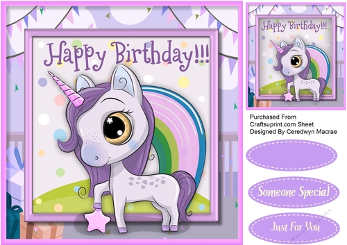 Gorgeous Happy birthday Unicorn 1