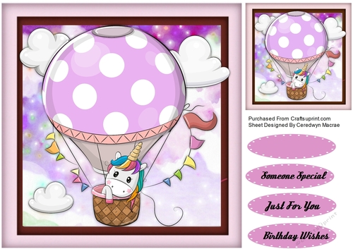 Unicorn in a Lilac Balloon 