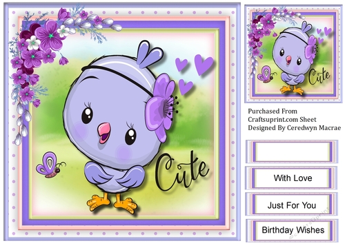 Little Lilac Cutie Bird 