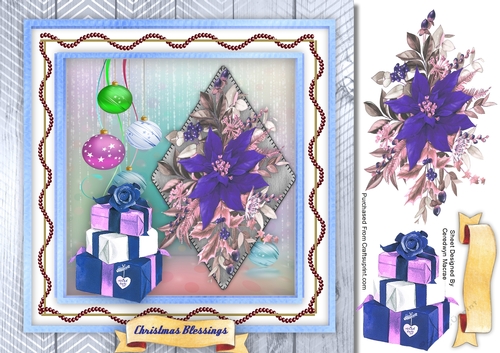 Beautiful Blue Poinsettias and Gifts 