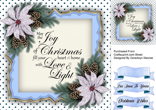Joy At christmas  With Poinsettias 