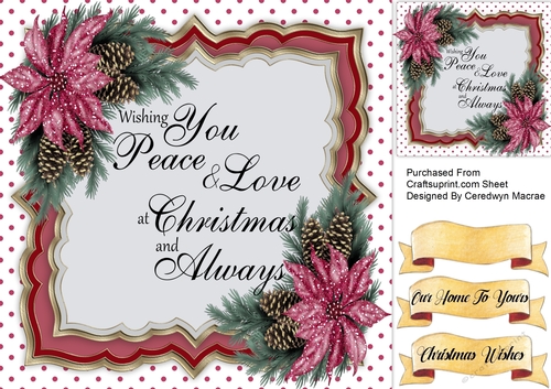 Peace  At christmas  With Poinsettias 