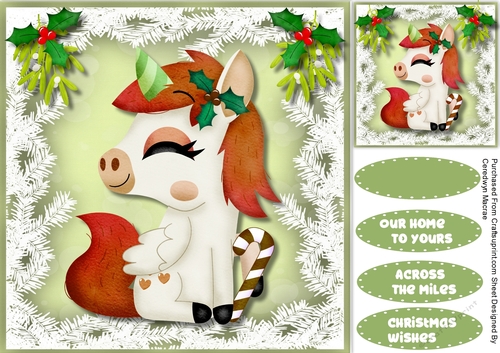 Red Christmas Unicorn 
