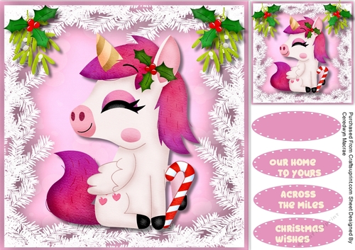 Pink Christmas Unicorn 