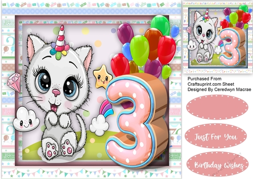 Happy 3rd Birthday , Girl