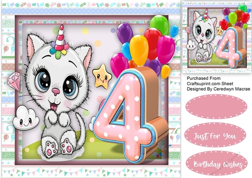 Happy 4th Birthday , Girl