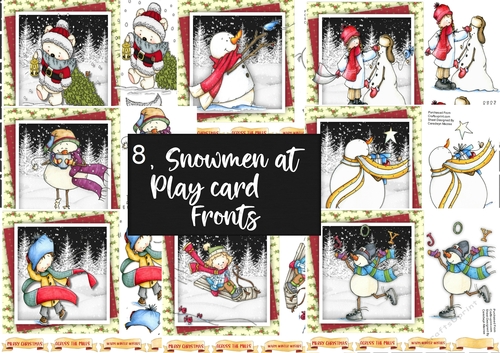 8, Snowman at Play Card Fronts 