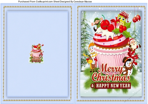 Print and Fold , Christmas Cupcake