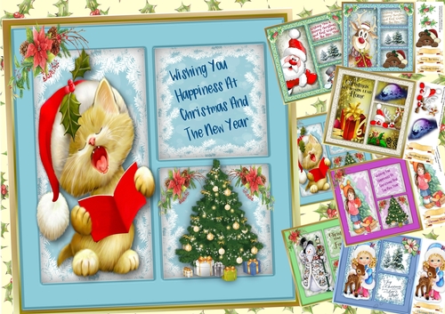 7, Christmas Quad Card Fronts