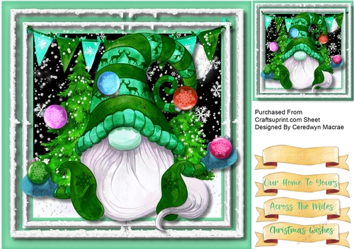 Gorgeous Sitting  Gnome With Ornaments 