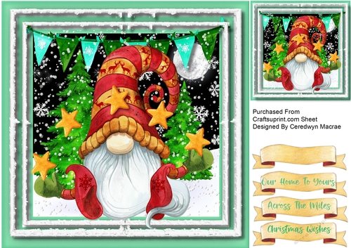Gorgeous Sitting  Gnome With Stars 