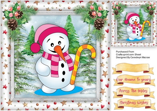 Snowman with His Candy Cane  1
