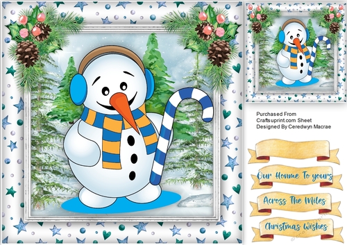 Snowman with His Candy Cane  2