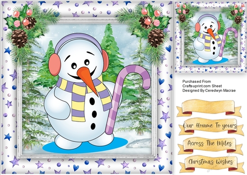 Snowman with His Candy Cane  4