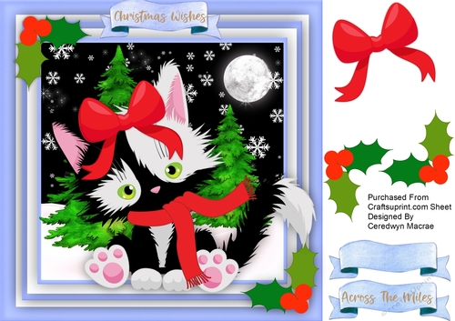 Kitty Cats Christmas Scarf 