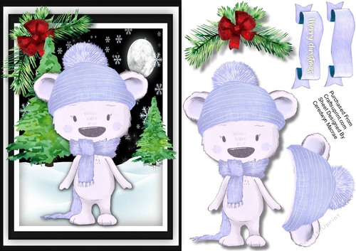 Beautiful  Christmas Blue Bear