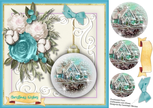Beautiful Cottage Bauble and Aqua Flowers 
