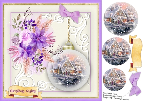 Beautiful Cottage Bauble and Lilac Poinsettias 