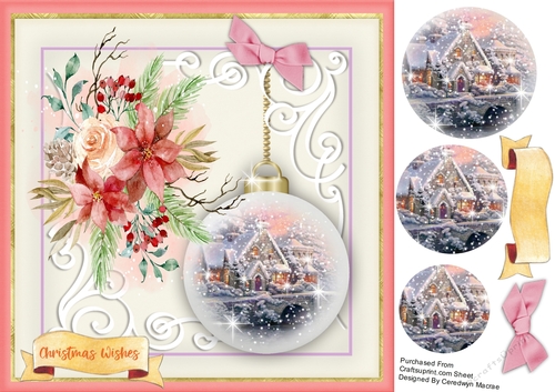 Beautiful Cottage Bauble and  Poinsettias 