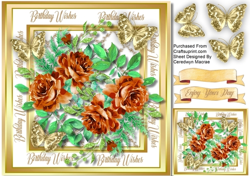 Lovely Coffee Roses  and Butterflies
