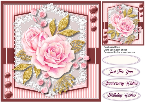 Pink and Gold Roses 