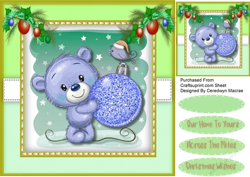 Lttle Teds Blue Christmas Ball Ball 