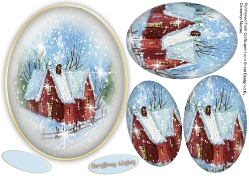 Lovely Oval Pyramid Christmas Cottage 