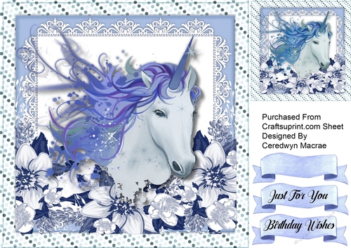 Gorgeous Blue Fantasy Unicorn