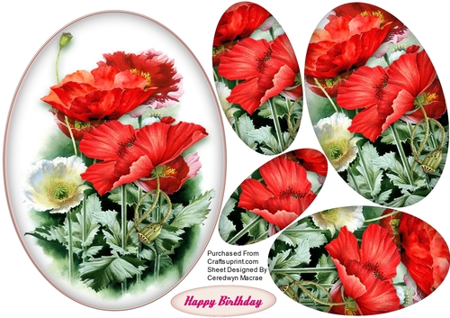 Beautiful Assorted Poppys in Pyramid 