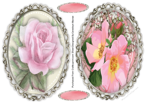 2, Pink Rose Toppers