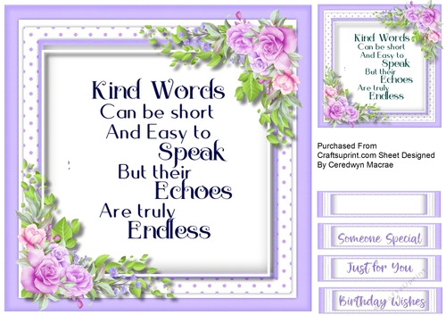 Kind Words and Lilac Roses