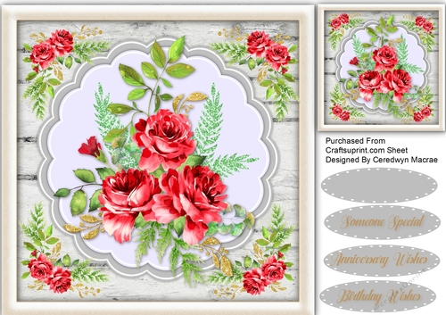 Stunning Red Roses and Glitter Fern