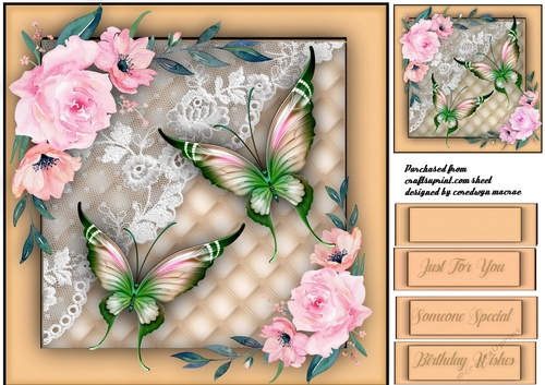 Butterflys , Lace and roses3