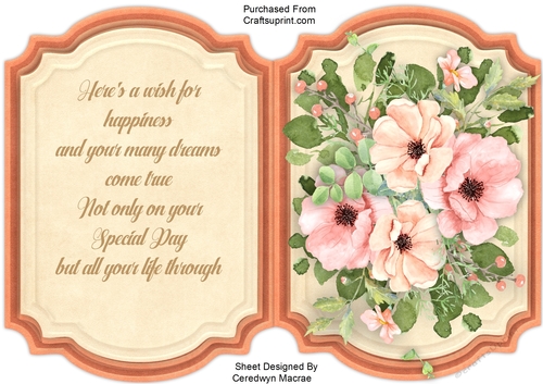 Blush  Rose Topper, With Verse